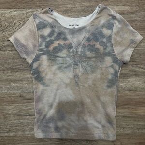 Kids Butterfly Print Shirt - Brown and Gray